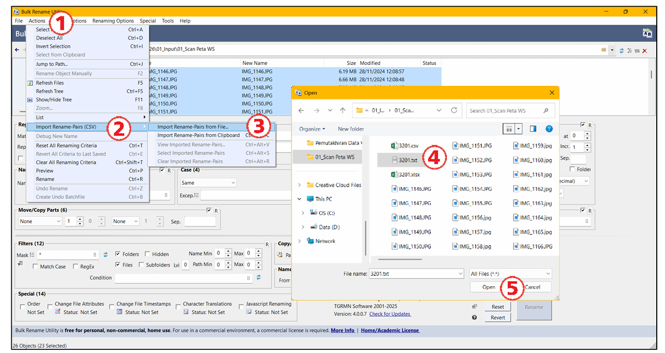 Impor File Teks/CSV